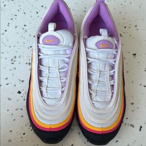 Nike Air Max 97 White and Purple with Orange Accents